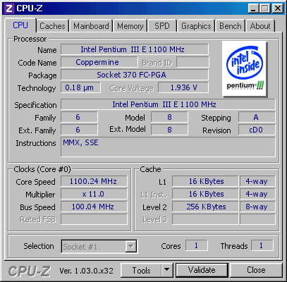 screenshot of CPU-Z validation for Dump [01u1mx] - Submitted by  bonzog  - 2021-03-31 01:21:05