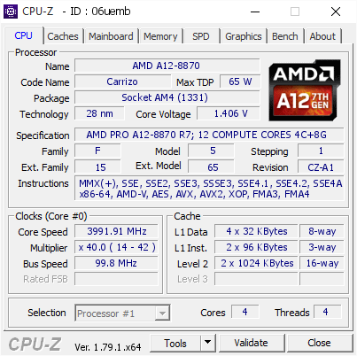 screenshot of CPU-Z validation for Dump [06uemb] - Submitted by  DESKTOP-DC117V2  - 2017-05-16 12:44:32
