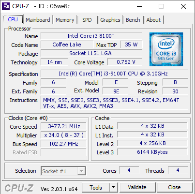 screenshot of CPU-Z validation for Dump [06we8c] - Submitted by  QINCTJ  - 2022-12-14 14:38:13