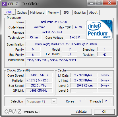 screenshot of CPU-Z validation for Dump [08le3k] - Submitted by  RAYMOND-PC  - 2015-05-07 15:05:59