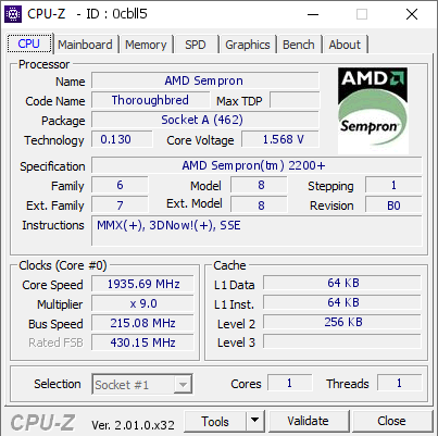 screenshot of CPU-Z validation for Dump [0cbll5] - Submitted by  MykolayZack  - 2022-06-24 22:24:15