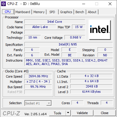 screenshot of CPU-Z validation for Dump [0e8ilu] - Submitted by  Anonymous  - 2023-04-10 01:08:14