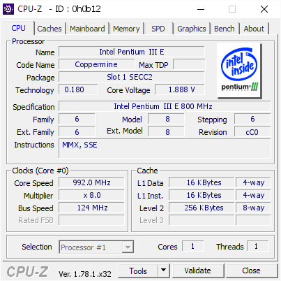 screenshot of CPU-Z validation for Dump [0h0b12] - Submitted by  michaelnm  - 2017-02-09 11:36:32