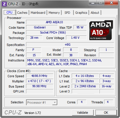 screenshot of CPU-Z validation for Dump [0hjpfk] - Submitted by  Steven Bassiri TT  - 2015-07-31 01:07:00