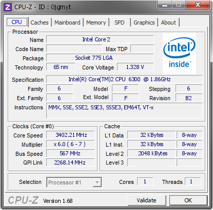 screenshot of CPU-Z validation for Dump [0jgmyt] - Submitted by  game theory  - 2014-03-22 22:03:11