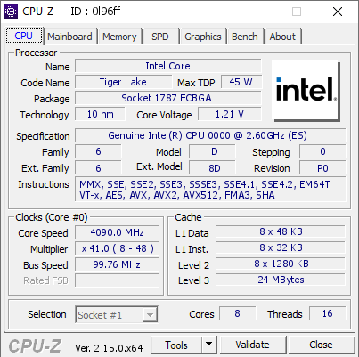 screenshot of CPU-Z validation for Dump [0l96ff] - Submitted by  IA  - 2025-05-20 21:14:54
