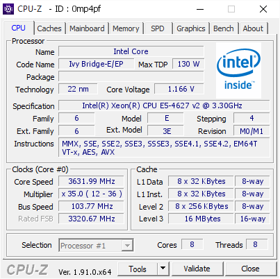 screenshot of CPU-Z validation for Dump [0mp4pf] - Submitted by  SC-202002252047  - 2020-09-17 21:59:33