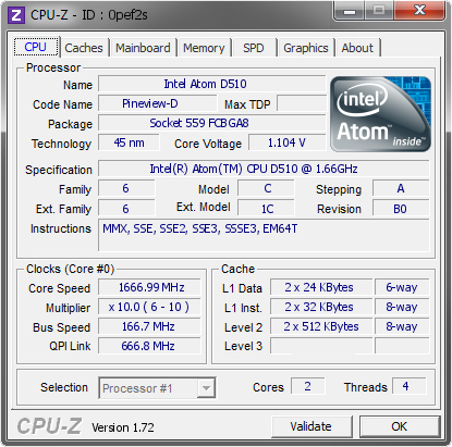 screenshot of CPU-Z validation for Dump [0pef2s] - Submitted by  MAMI  - 2015-08-01 12:08:59