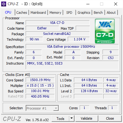 screenshot of CPU-Z validation for Dump [0pks8j] - Submitted by  DAN  - 2016-03-09 15:32:54