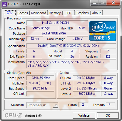 screenshot of CPU-Z validation for Dump [0qsg8t] - Submitted by  USER-PC  - 2014-08-23 09:08:11