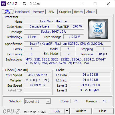 screenshot of CPU-Z validation for Dump [0r11ze] - Submitted by  Anonymous  - 2022-07-29 10:48:54