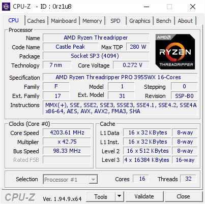 screenshot of CPU-Z validation for Dump [0rz1u8] - Submitted by  ROHAN-PC  - 2021-09-01 08:06:11