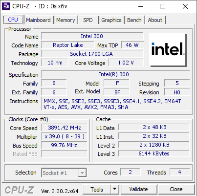 screenshot of CPU-Z validation for Dump [0six6v] - Submitted by  REM-AORUS  - 2026-10-09 19:48:48