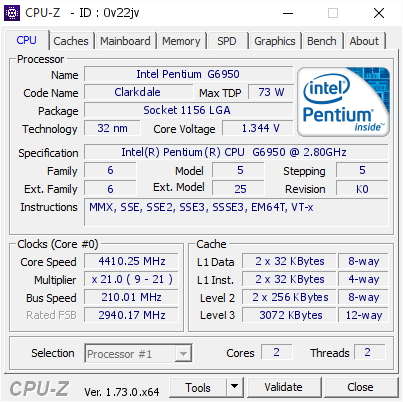 screenshot of CPU-Z validation for Dump [0v22jv] - Submitted by  Tech Tweaker  - 2015-11-07 17:50:25