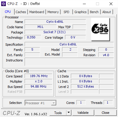 screenshot of CPU-Z validation for Dump [0wftvi] - Submitted by  Obijuan83  - 2021-06-03 21:42:09