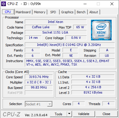 screenshot of CPU-Z validation for Dump [0yl99v] - Submitted by  WIN-IN31133K1AF  - 2026-07-20 03:32:42