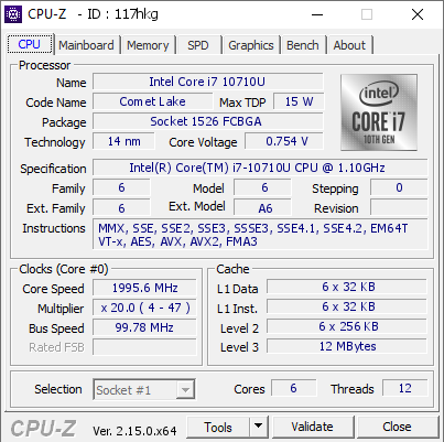 screenshot of CPU-Z validation for Dump [117hkg] - Submitted by  Anonymous  - 2025-05-18 01:09:29