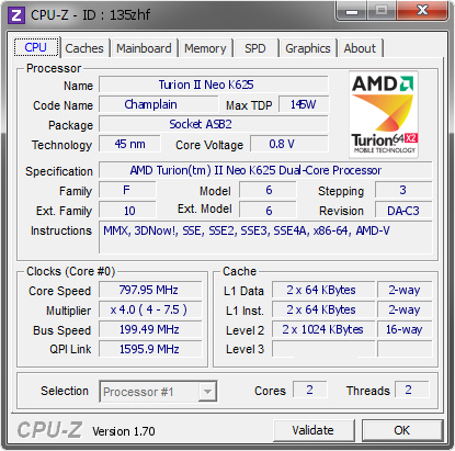 screenshot of CPU-Z validation for Dump [135zhf] - Submitted by  USERGATE-PC  - 2014-08-23 17:08:43