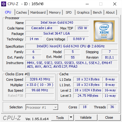 screenshot of CPU-Z validation for Dump [165xh8] - Submitted by  Anonymous  - 2021-03-16 09:34:52