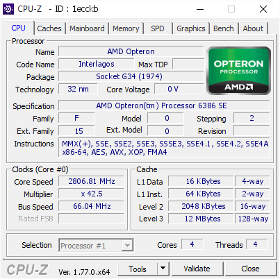 screenshot of CPU-Z validation for Dump [1ecckb] - Submitted by  Anonymous  - 2016-08-24 12:53:43