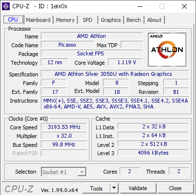 screenshot of CPU-Z validation for Dump [1eix0x] - Submitted by  GEN  - 2022-02-15 13:32:16