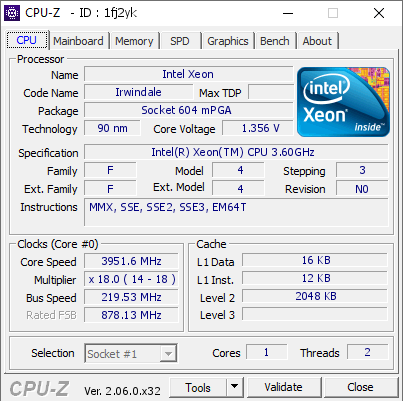 screenshot of CPU-Z validation for Dump [1fj2yk] - Submitted by  TheOkMan  - 2023-12-23 10:24:38