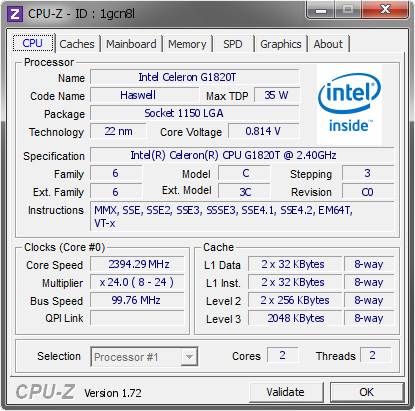 screenshot of CPU-Z validation for Dump [1gcn8l] - Submitted by  SNOWCAT-PC  - 2015-05-10 05:05:35