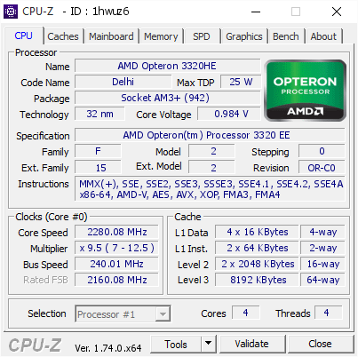 screenshot of CPU-Z validation for Dump [1hwuz6] - Submitted by  Paul  - 2016-01-16 23:31:34