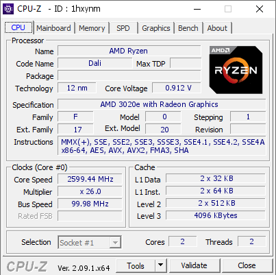 screenshot of CPU-Z validation for Dump [1hxynm] - Submitted by  Anonymous  - 2024-04-06 12:44:58