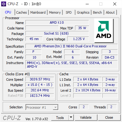 screenshot of CPU-Z validation for Dump [1irdj0] - Submitted by  DESKTOP-RFF5FJM  - 2016-10-29 05:32:50