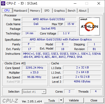 screenshot of CPU-Z validation for Dump [1k2ue1] - Submitted by  Anonymous  - 2023-03-25 17:32:05