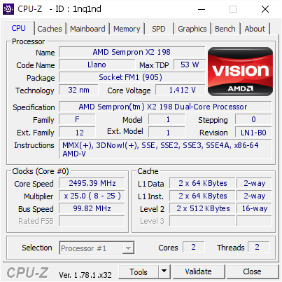 screenshot of CPU-Z validation for Dump [1nq1nd] - Submitted by  U47M1OAB63CXUYS  - 2017-02-23 14:04:17