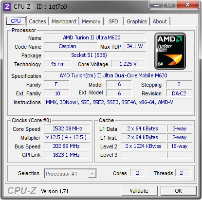 screenshot of CPU-Z validation for Dump [1qt7p9] - Submitted by  MARTIN-PC  - 2014-12-23 09:12:20