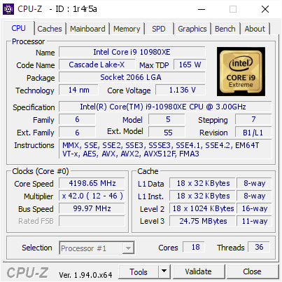 i9-10980XE Intel Core i9 Extreme Edition 18-Core 3.00GHz .