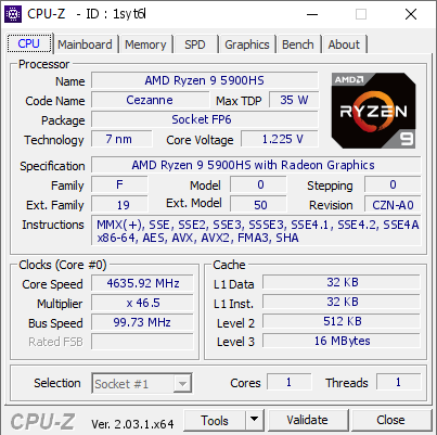 screenshot of CPU-Z validation for Dump [1syt6l] - Submitted by  DAKOTANATOR  - 2023-02-17 23:13:10