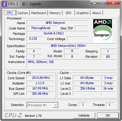 screenshot of CPU-Z validation for Dump [1tgwnh] - Submitted by  AYE-PC  - 2014-10-05 20:10:08