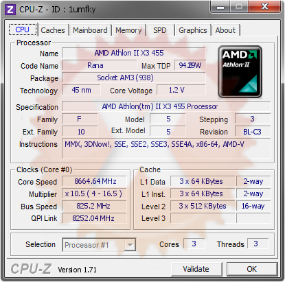 screenshot of CPU-Z validation for Dump [1umfky] - Submitted by  DAVIS  - 2014-11-07 03:11:21