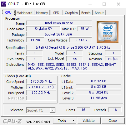 screenshot of CPU-Z validation for Dump [1uvu98] - Submitted by  ADMSERVER  - 2024-05-21 11:44:02