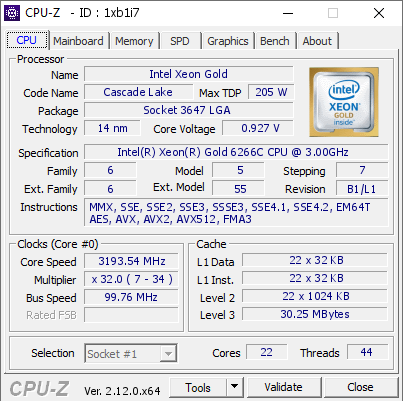 screenshot of CPU-Z validation for Dump [1xb1i7] - Submitted by  Anonymous  - 2024-11-06 16:18:18