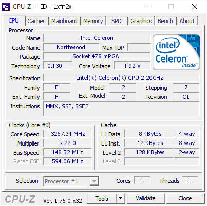 screenshot of CPU-Z validation for Dump [1xfn2x] - Submitted by  alexmaj467  - 2016-09-03 21:17:36