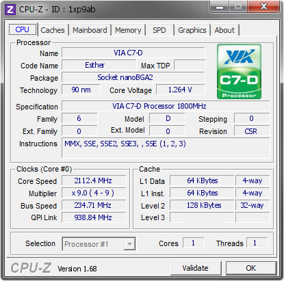 screenshot of CPU-Z validation for Dump [1xp9ab] - Submitted by  Ribeirocross  - 2014-02-04 12:02:31