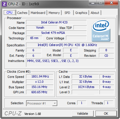 screenshot of CPU-Z validation for Dump [1xzfx9] - Submitted by  OWNER-C8XY9R65K  - 2014-03-17 10:03:28