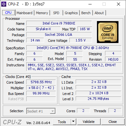 screenshot of CPU-Z validation for Dump [1y5sq7] - Submitted by  FzR dontdie x  - 2023-12-20 09:51:01