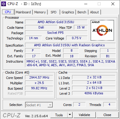 screenshot of CPU-Z validation for Dump [1z3yyj] - Submitted by  Anonymous  - 2025-05-03 08:08:09