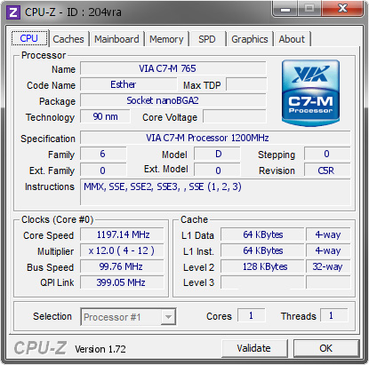 screenshot of CPU-Z validation for Dump [204vra] - Submitted by  LIGIA-EA06EFA93  - 2015-05-19 01:05:06