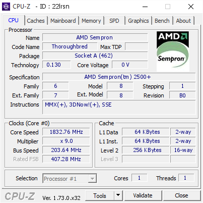 screenshot of CPU-Z validation for Dump [22lrsn] - Submitted by  ludek  - 2015-10-30 18:50:10