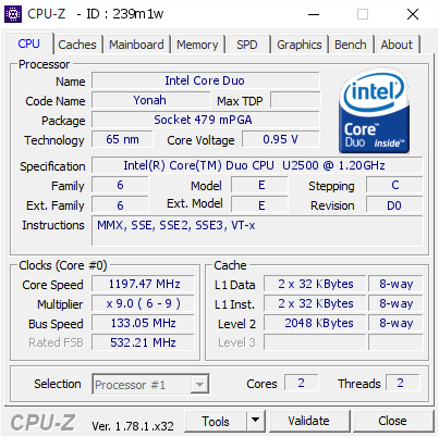 screenshot of CPU-Z validation for Dump [239m1w] - Submitted by  AMCC  - 2016-12-18 10:58:46