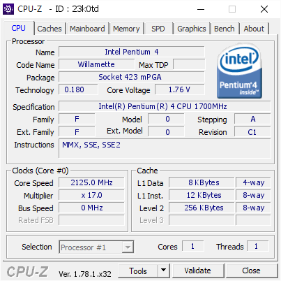 screenshot of CPU-Z validation for Dump [23k0td] - Submitted by  michaelnm  - 2017-04-26 23:11:11