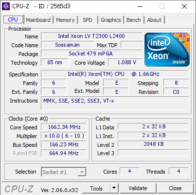 screenshot of CPU-Z validation for Dump [2565d3] - Submitted by  IdeaFix  - 2023-06-05 23:02:58