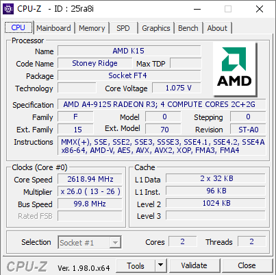 screenshot of CPU-Z validation for Dump [25ra8i] - Submitted by  Anonymous  - 2021-12-15 23:30:28